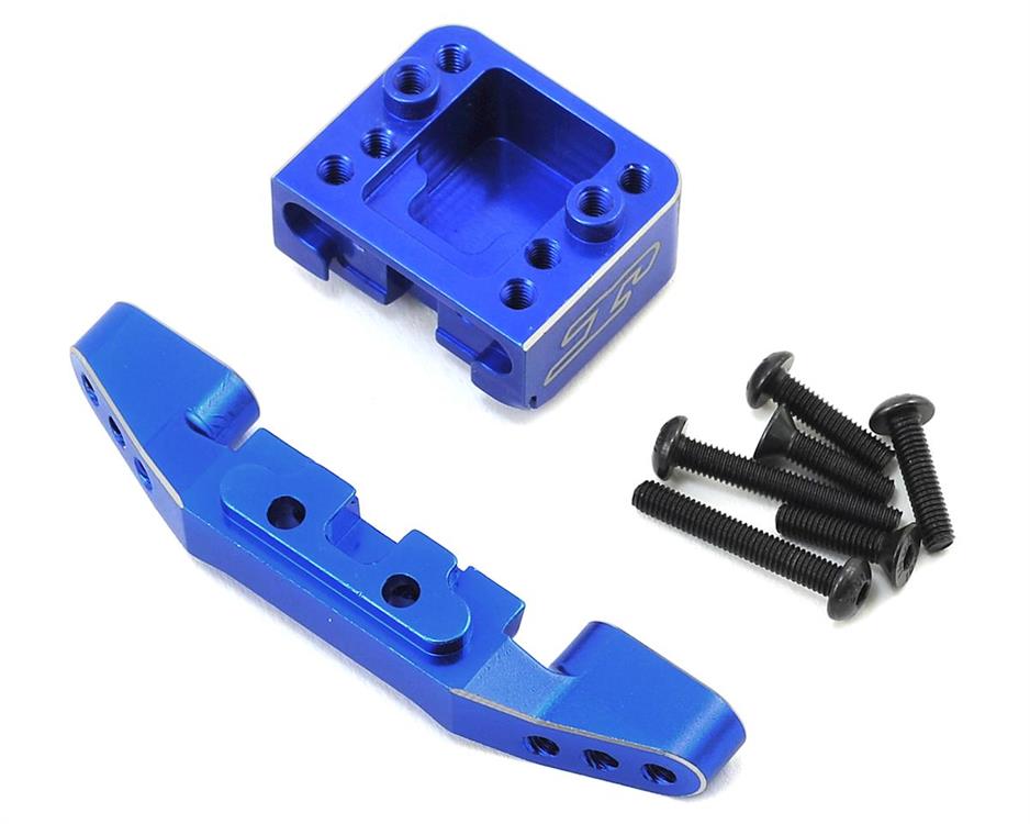 JConcepts B6/B6D Aluminum Front Camber Link Mount Bulkhead (Blue)