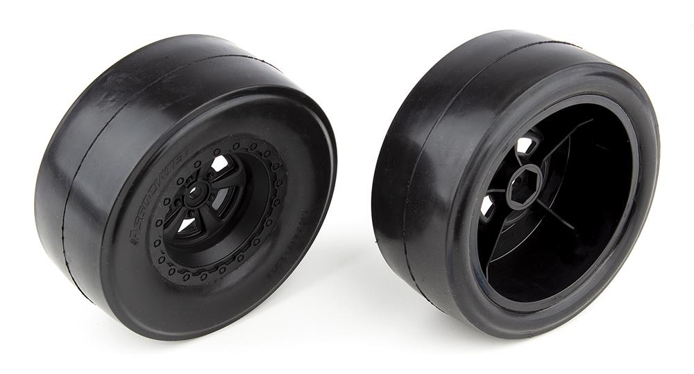 DR10 Rear Wheels and Drag Slick Tires, mounted