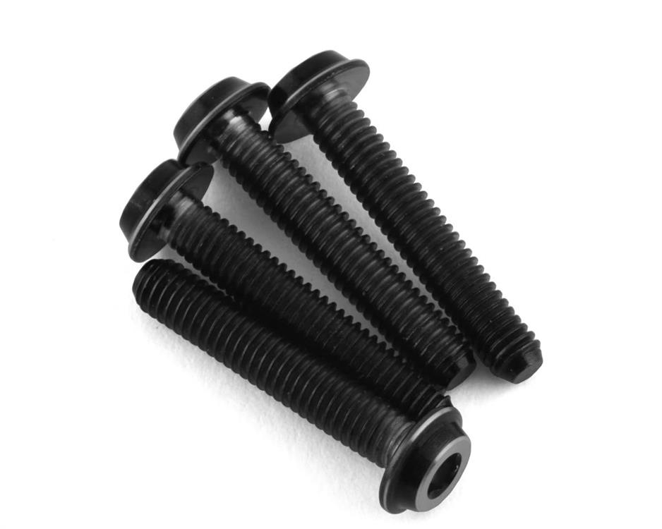 JConcepts 3x16mm "Top Hat" Titanium Screws (Black) (4)