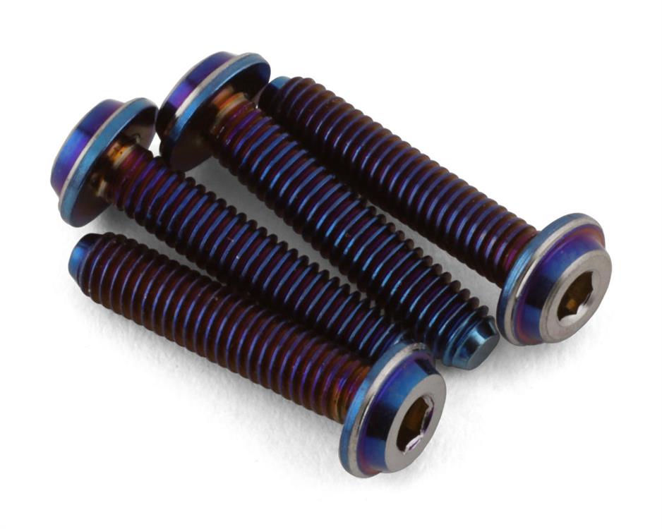 JConcepts 3x14mm "Top Hat" Titanium Screws (Blue) (4)