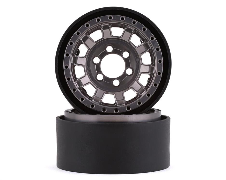 Vanquish Products KMC KM236 Tank 1.9" Beadlock Crawler Wheels (Grey) (2)