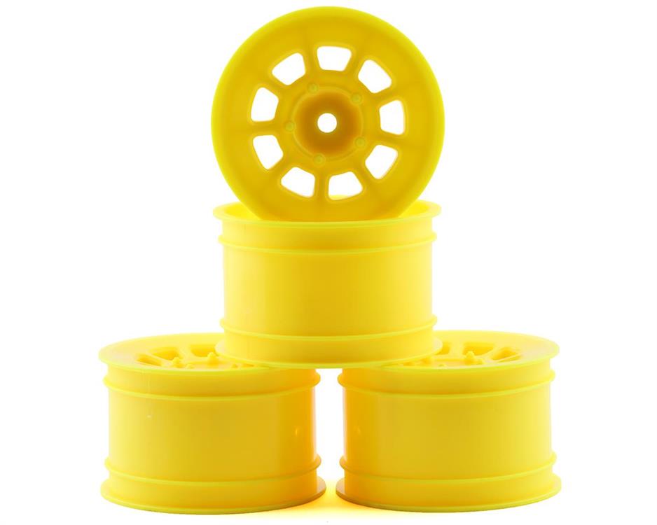 JConcepts 9 Shot 2.2 Dirt Oval Rear Wheels (Yellow) (4) (B6.1/XB2/RB7/YZ2)