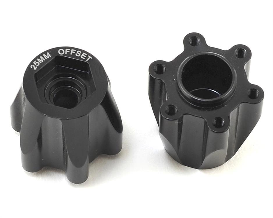 JConcepts Tribute 12mm Aluminum Hex Adaptor (Black) (2) (25mm Offset)