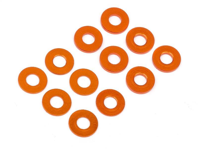 WASHER SET 3X7MM (0.5MM/1.0MM/ORANGE/6PCS) / D413-D815