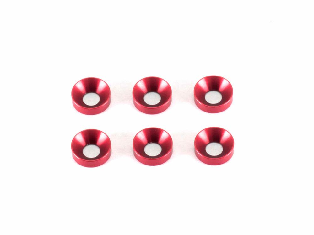 3mm Countersunk Washers (Red/6pcs)