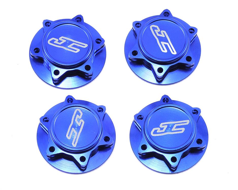 JConcepts Fin 17mm 1/8th Serrated Light Weight Wheel Nut (Blue) (4)