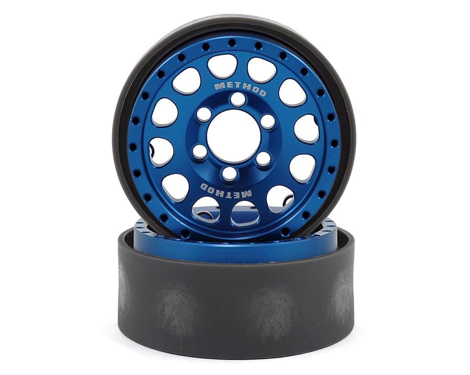 Vanquish Products Method 105 1.9" Beadlock Crawler Wheels (Blue/Black) (2)