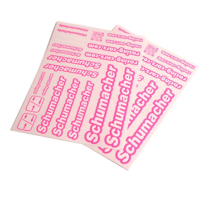 Schumacher Decal Sheet - Neon Pink - pk2