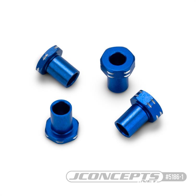 JConcepts RC10B7 Aluminum Caster Hat Bushings (Blue) (4)