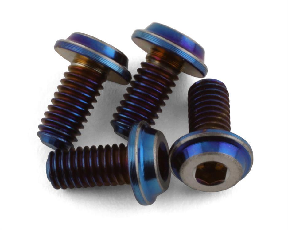 JConcepts 3x6mm "Top Hat" Titanium Screws (Blue) (4)