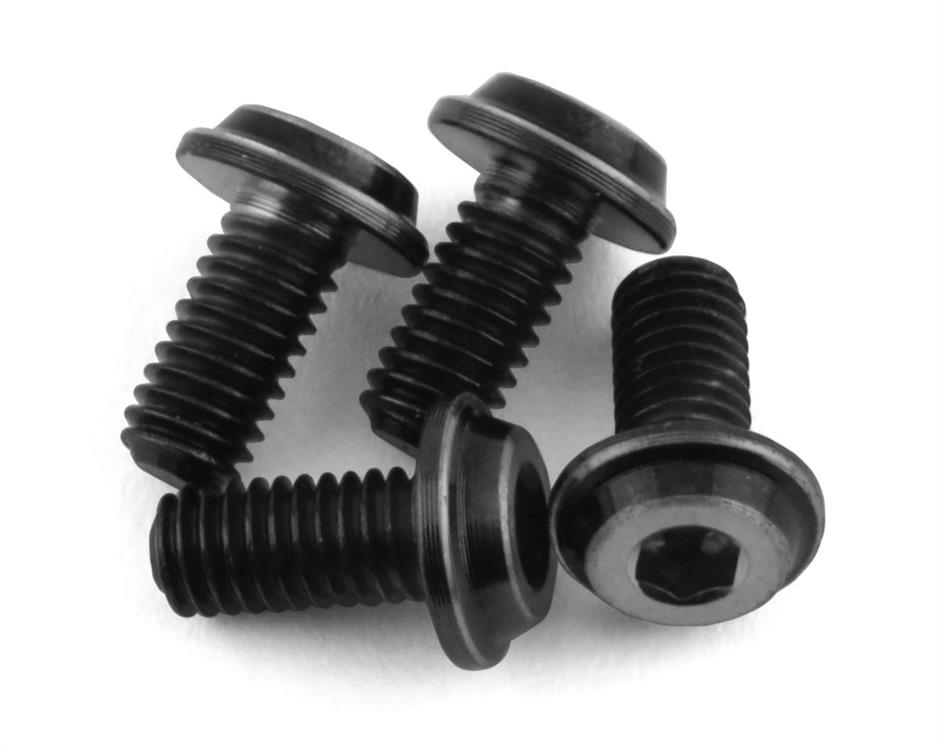 JConcepts 3x6mm "Top Hat" Titanium Screws (Black) (4)