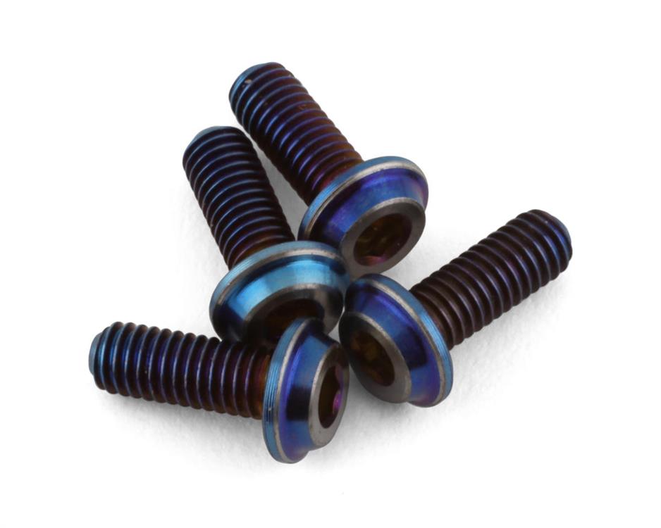 JConcepts 3x8mm "Top Hat" Titanium Screws (Blue) (4)