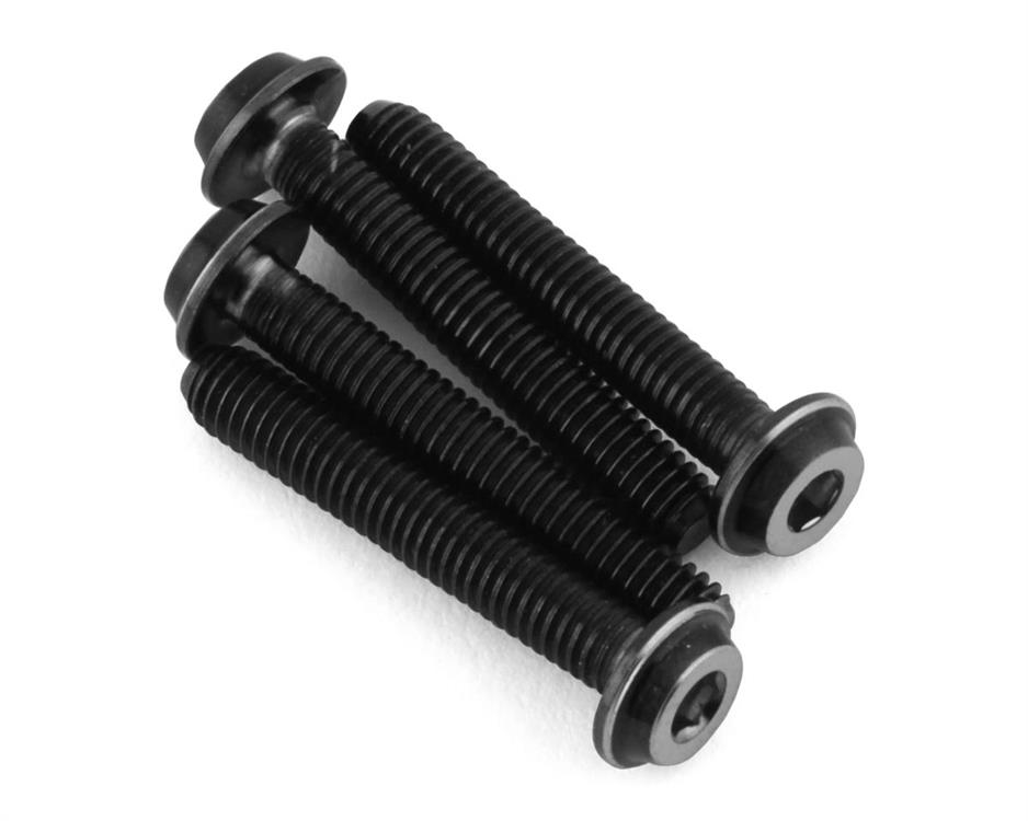 JConcepts 3x18mm "Top Hat" Titanium Screws (Black) (4)