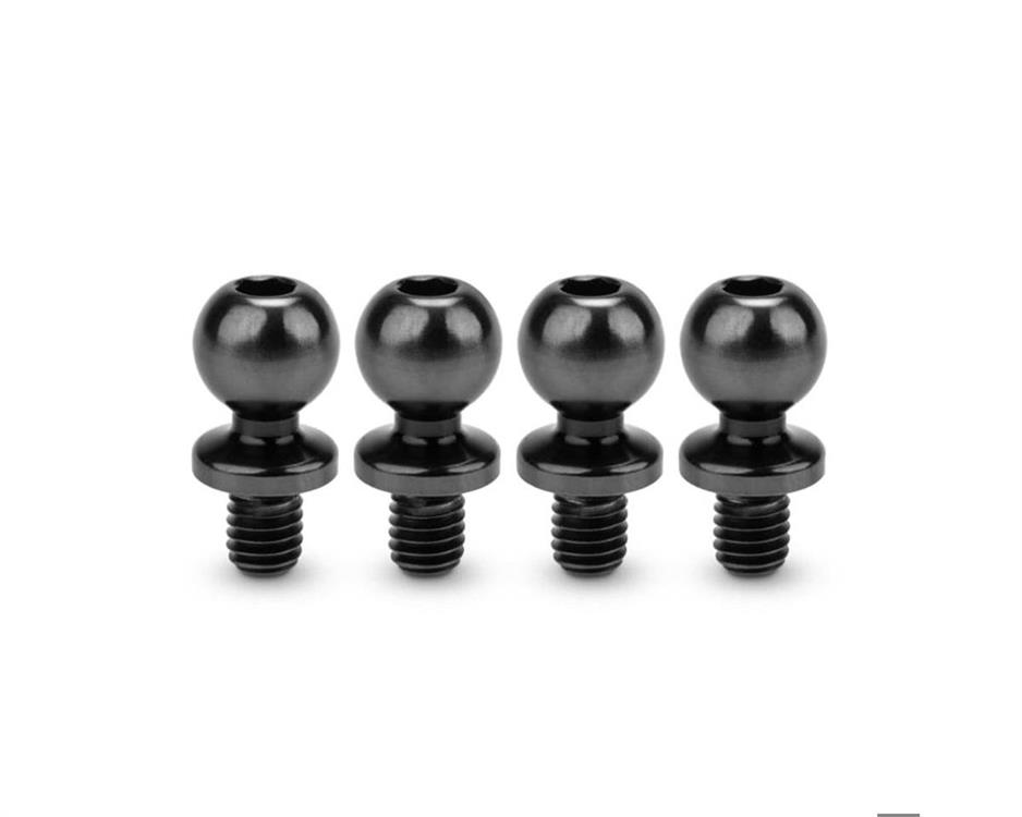 JConcepts 5.5mm Revolved Titanium Ball Studs (Black) (4) (4mm)