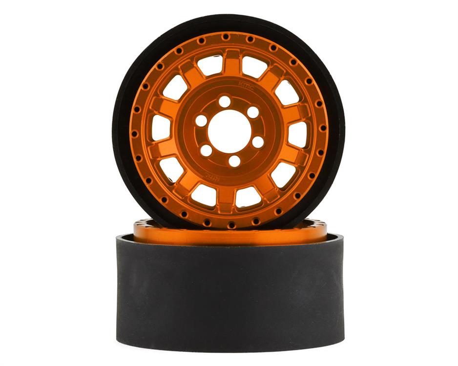 Vanquish Products KMC KM236 Tank 2.2" Beadlock Crawler Wheels (Orange) (2)