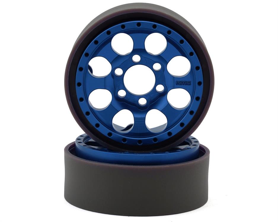 Vanquish Products KMC KM237 Riot 1.9" Beadlock Crawler Wheels (Blue Anodized) (2)