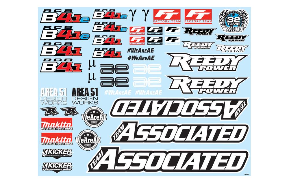 RC8B4.1/RC8B4.1e Decal Sheet