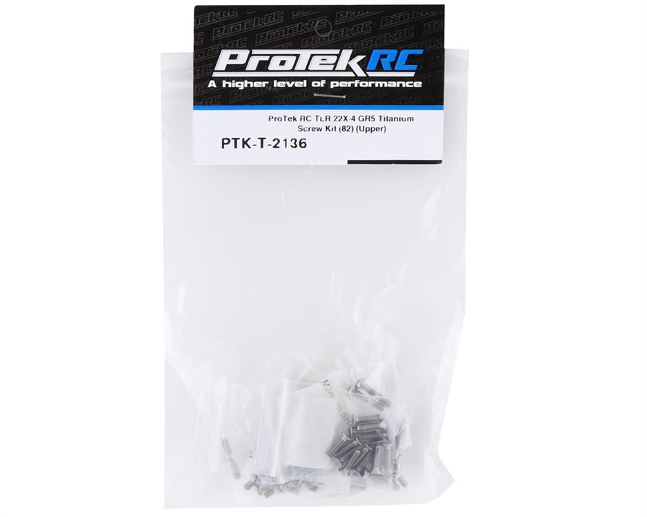 ProTek RC TLR 22X-4 "Grade 5" Titanium Screw Kit (82) (Upper)