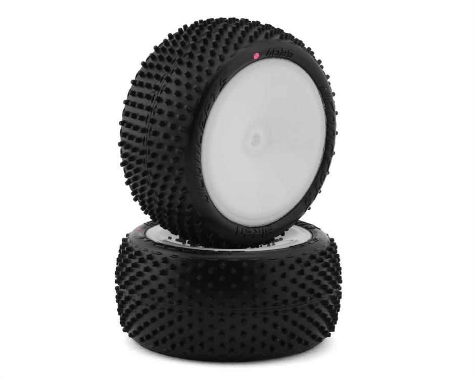 JConcepts Siren LP 2.2" Pre-Mounted Rear Buggy Carpet Tires (White) (2) (Pink)