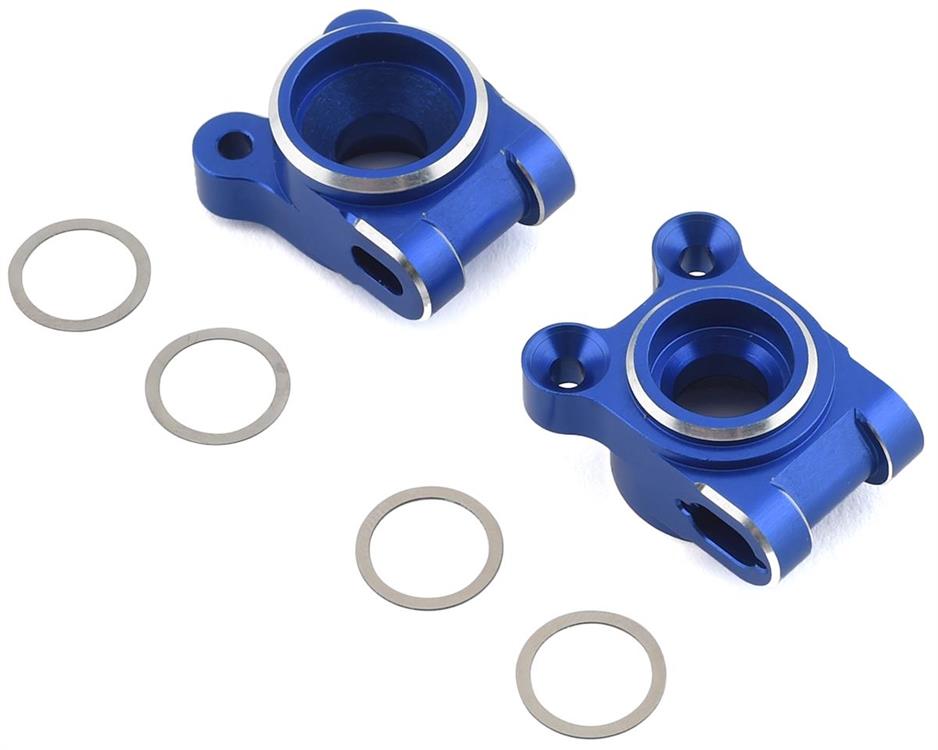 JConcepts B74 Aluminum Rear Hub Carriers (Blue)