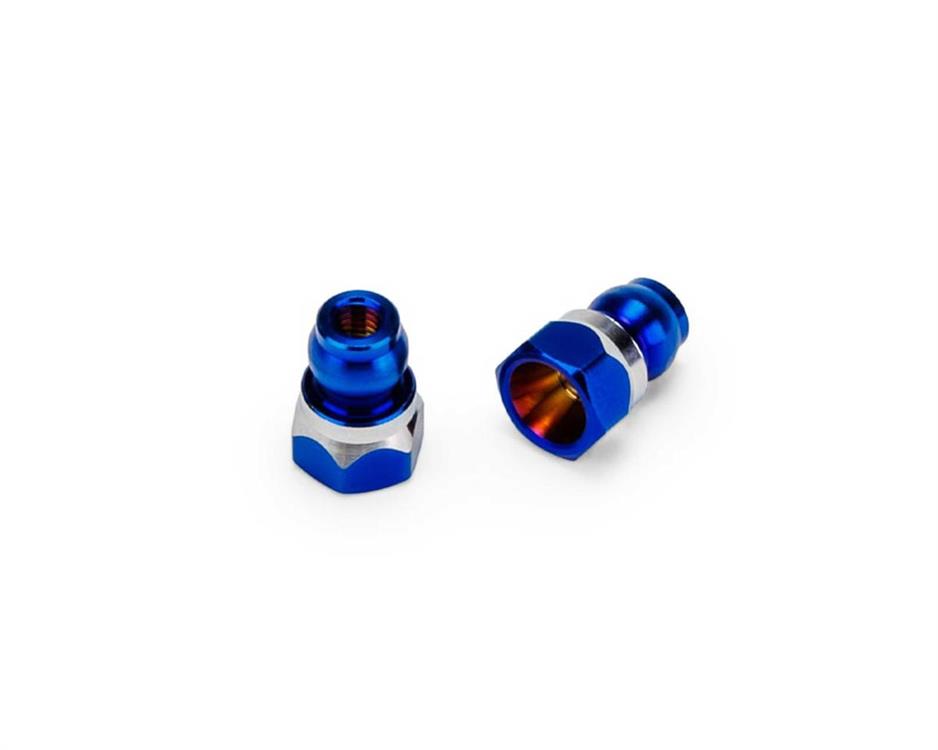 JConcepts RC10B7/B7D 8mm Fin Titanium Front Shock Stand-Offs (Blue) (2)