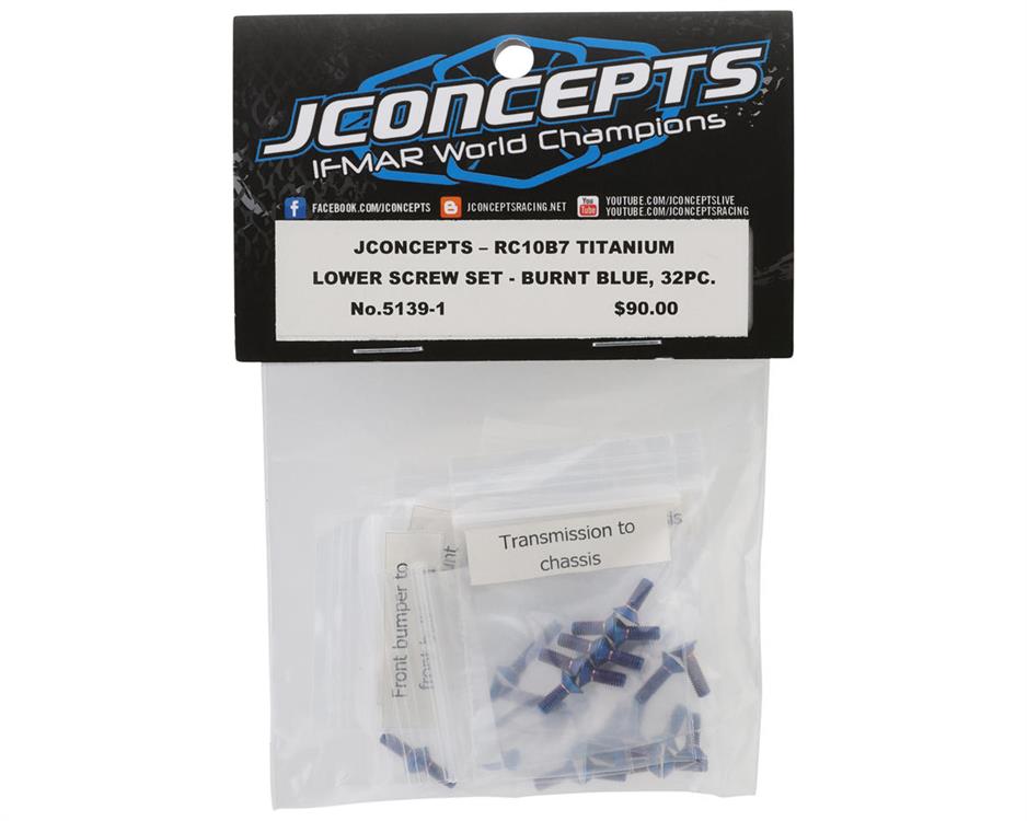 JConcepts RC10 B7/B7D Titanium Lower Screw Set (Blue) (28)