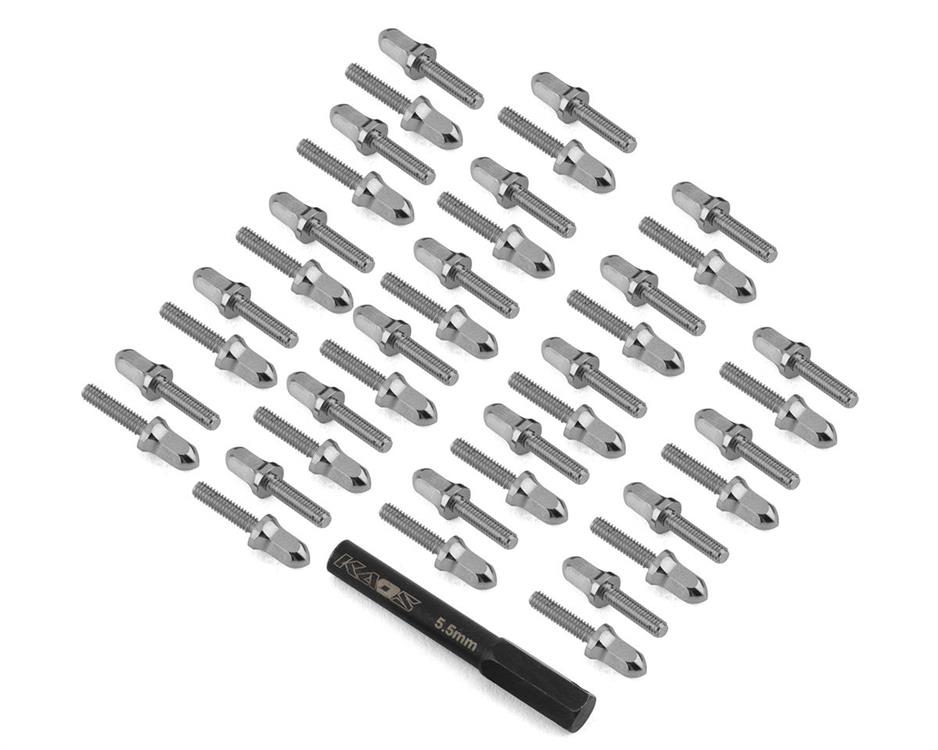 CEN Bullet Wheel Lug (chrome) (40) (2.5mm studs)