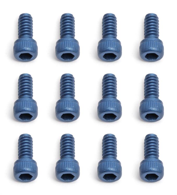 FT Screws, Blue Aluminum 4-40 x 1/4 in SHCS