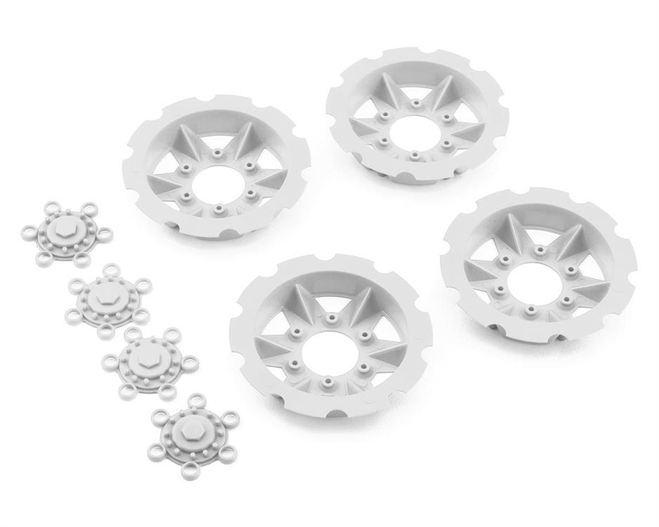 JConcepts "Tracker" Monster Truck Wheel Mock Beadlock Rings (White) (4)