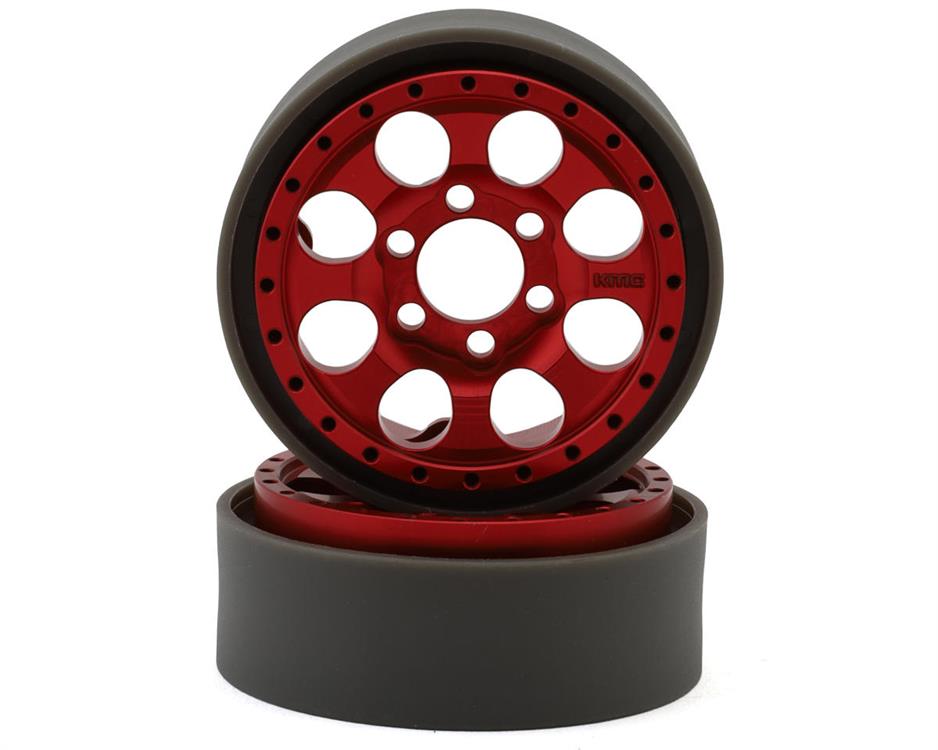 Vanquish Products KMC KM237 Riot 1.9" Beadlock Crawler Wheels (Red) (2)