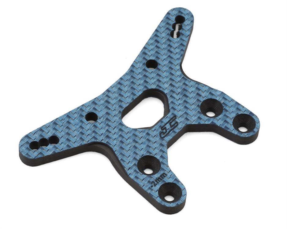 JConcepts RC10B7 Carbon Fiber Front Shock Tower (Blue) (-2mm)