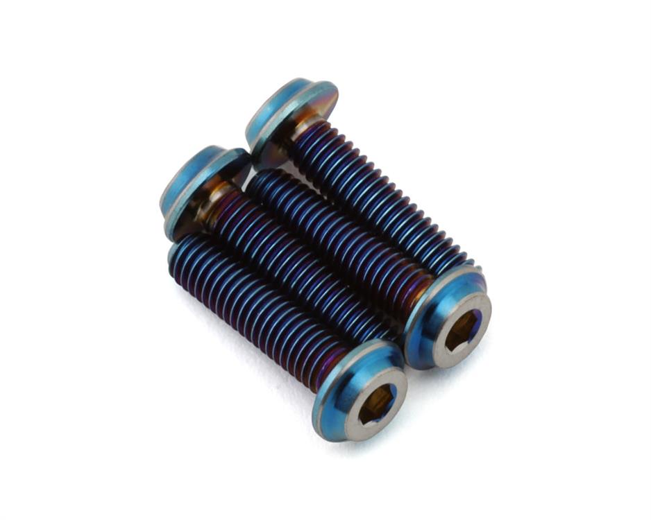 JConcepts 3x12mm "Top Hat" Titanium Screws (Blue) (4)