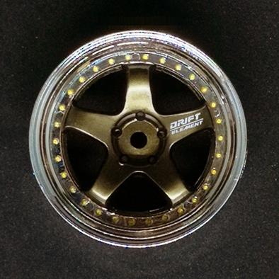 wheel Bronze Chrome Lip with Gold Rivets