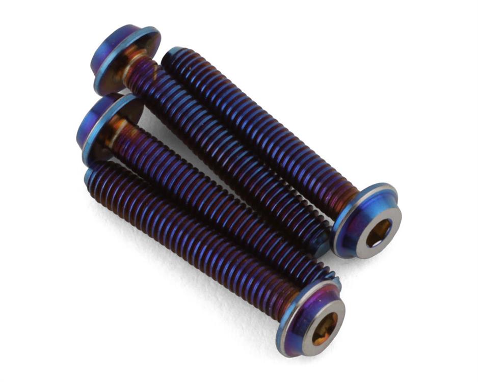 JConcepts 3x18mm "Top Hat" Titanium Screws (Blue) (4)