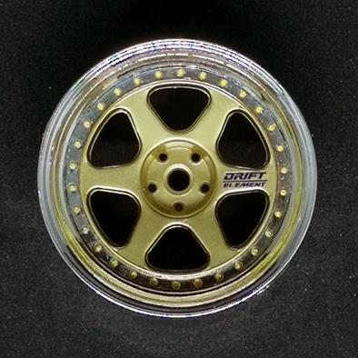 wheel Gold Chrome Lip with Gold Rivets