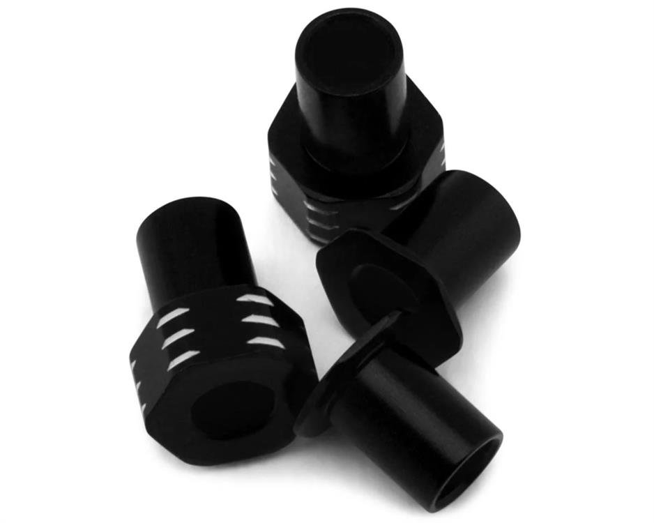 JConcepts RC10B7 Aluminum Caster Hat Bushings (Black) (4) (0 & 3mm)