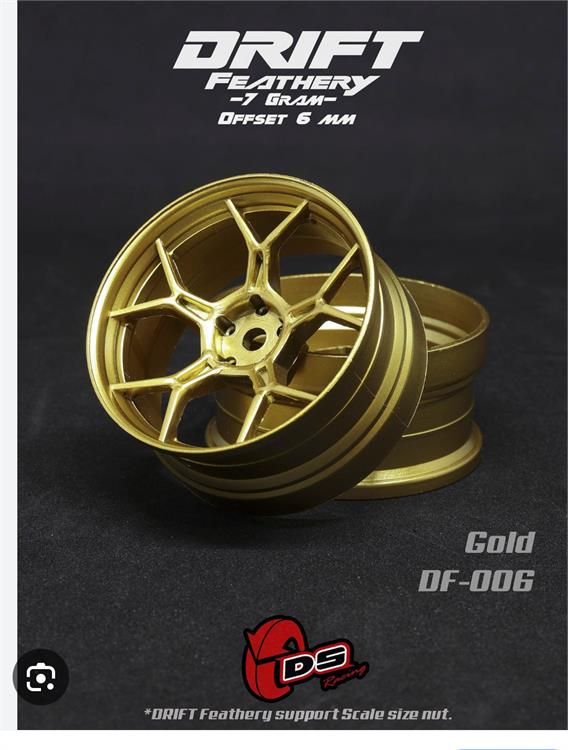 DS Racing / DF-006, Drift Feathery, guld (matt), 7gram, offset 6mm