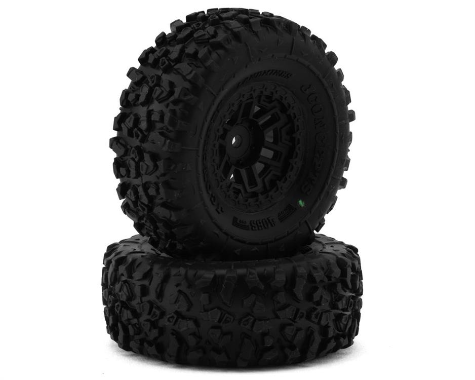 JConcepts Landmines 1.0" Pre-Mounted Tires w/Shuttle Wheels (2) (2.25”) (Green)