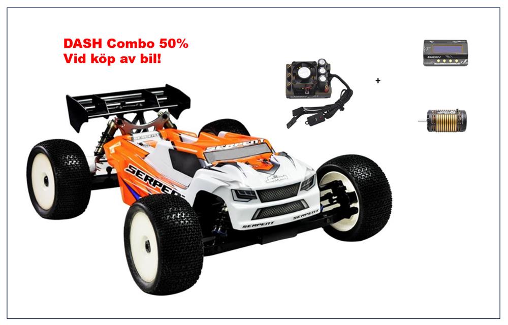 rc bil SRX8 Truggy-E Team Kit / byggsats, 1:8 4WD+Dash Combo AI MAX 1/8 220A Competition ESC+program box+1900kv motor