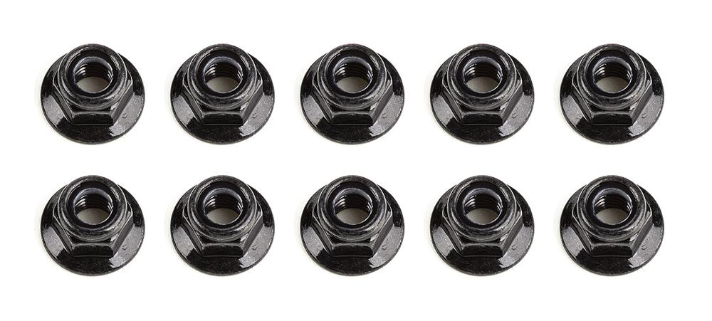 M5 Locknuts, flanged, black