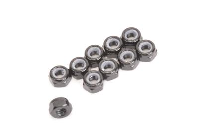 M3 Alloy Nyloc Nuts-Low Profile-Black pk10