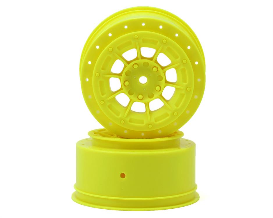 JConcepts 12mm Hex Hazard Short Course Wheels (Yellow) (2) (TEN-SCTE)