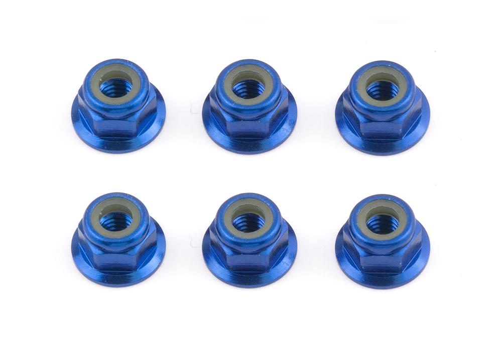 FT Locknuts, M4 blue aluminum, flanged