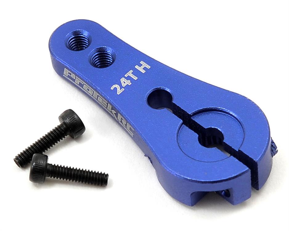 4mm Aluminum Long Clamping Servo Horn (Blue) (24T-Hitec)