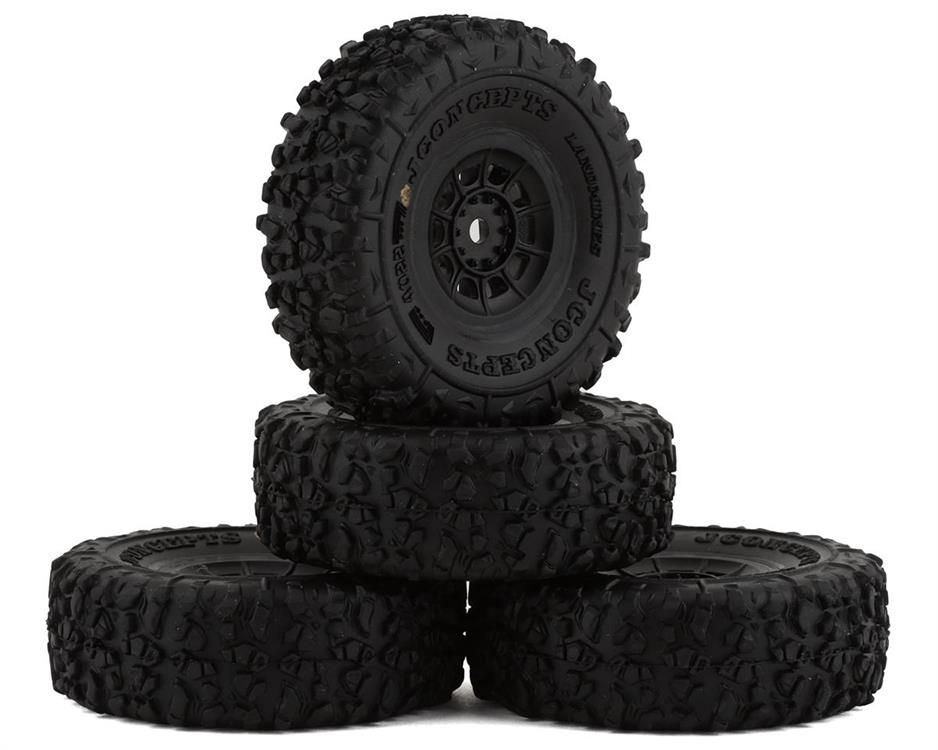 JConcepts Landmines 1.0" Pre-Mounted Tires w/Hazard Wheel (Black) (4) (Gold)