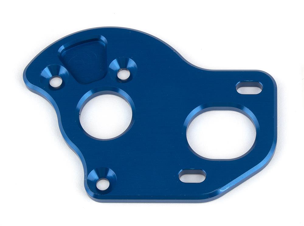 RC10T6.2 Laydown Motor Plate, blue aluminum