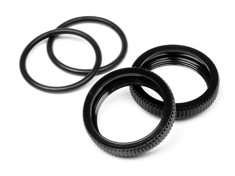 BIG BORE SHOCK SPRING ADJUST NUT (BLACK/2pcs)