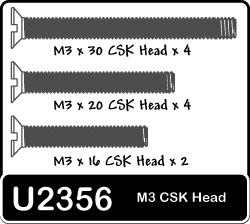 SPEED PACK - M3x16-30 Csk Screws  (pk12)