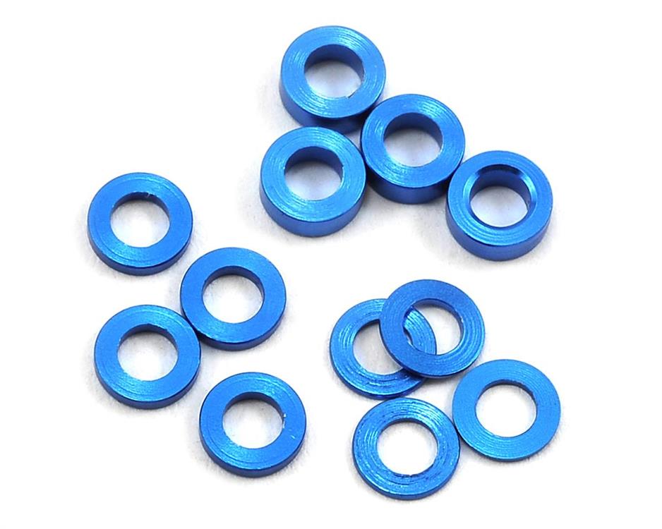 ProTek RC Aluminum Ball Stud bricka Set (Blue) (12) (0.5mm, 1.0mm & 2.0mm)