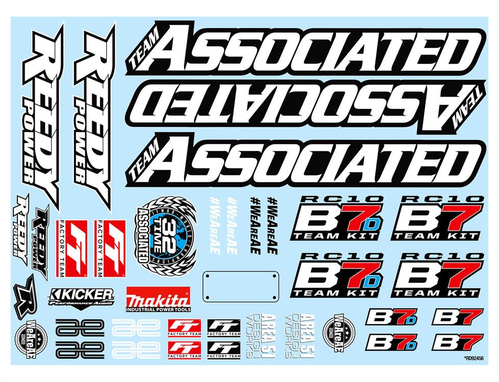 RC10B7 Decal Sheet